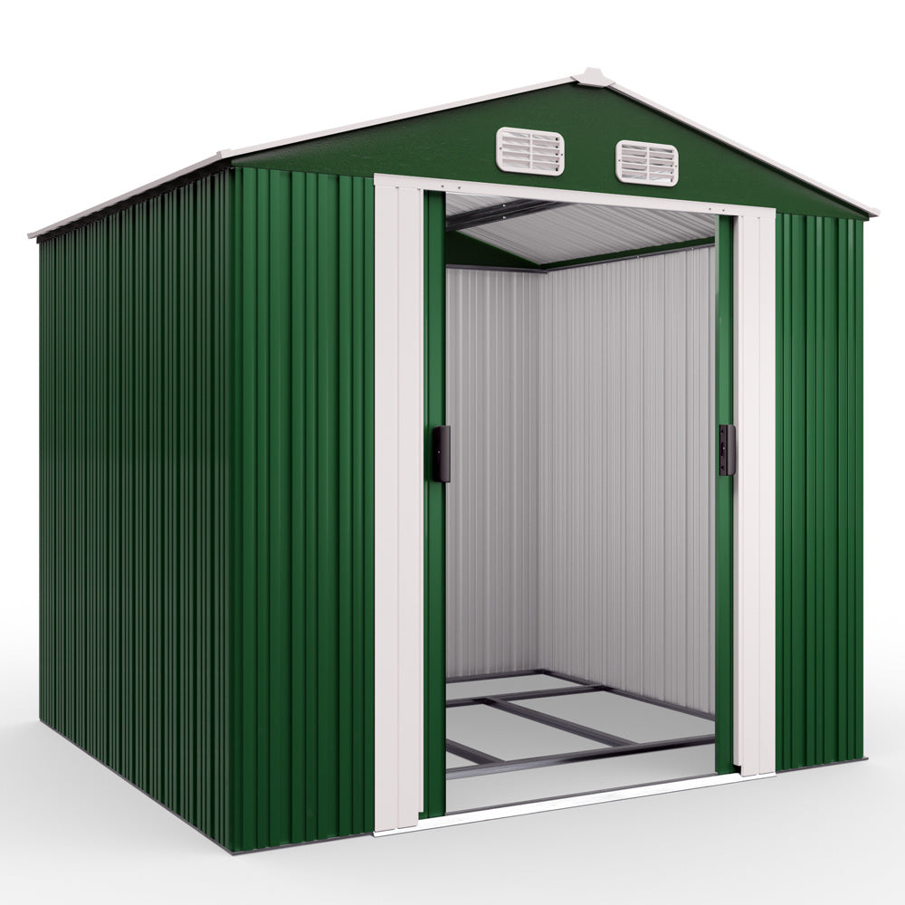 Metalen Tuinhuis - 5m² Fundering Schuifdeuren - 257 x 205 x 177,5 cm