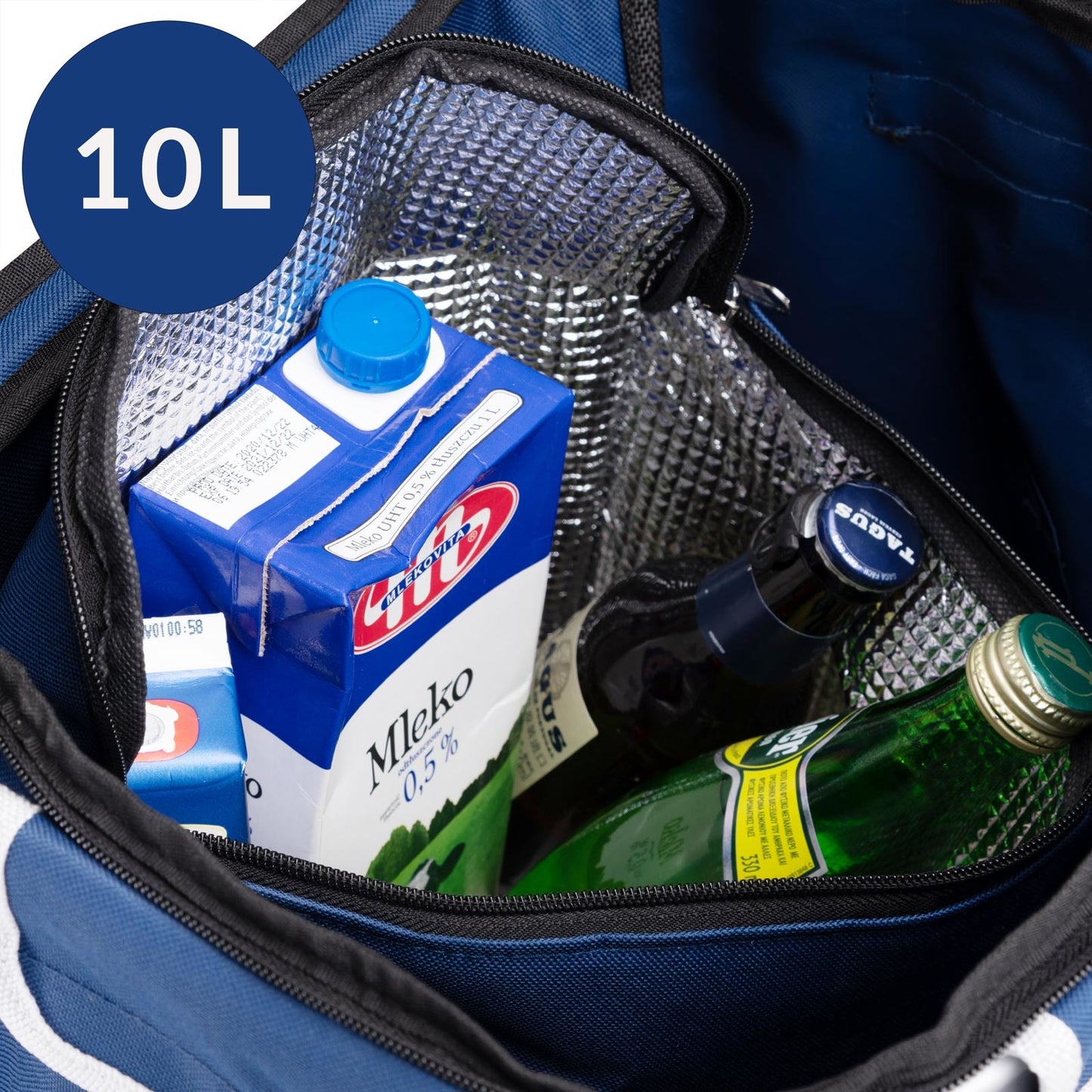 Monzana 2in1 Boodschappentrolley 30kg Inklapbaar Afneembare Tas 6 wielen Blauw