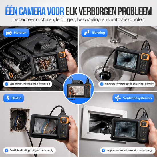 Strex Endoscoop met Scherm 5M - Inspectiecamera - Rioolcamera met HD Beeld - IP67 Waterdicht - Instelbare LED Verlichting