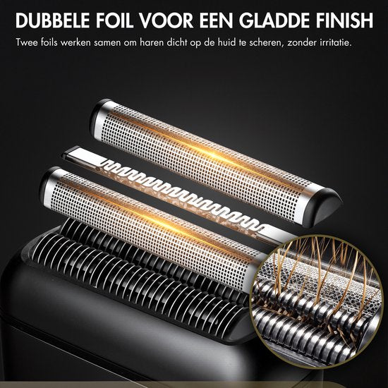 Sansbeauté® Foliescheermes Dubbel Mes - Scheerapparaat Mannen - Elektrisch Scheerapparaat - Hoofd Kaal Scheren - Fade