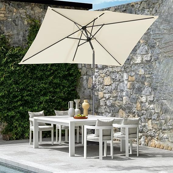 Angel Living Parasol - Kantelbaar - 140 x 210 cm - Rechthoek - Créme