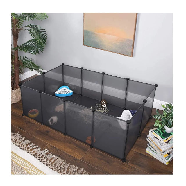 Songmics Multifunctionele Huisdierenkooi En Trainingspark – 143 x 71 x 47 cm – Grijs Met 20 Panelen