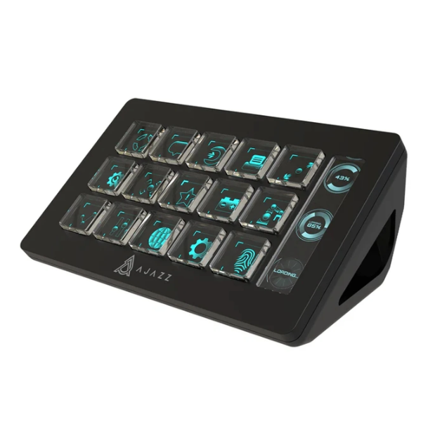 AJAZZ AKP153 Studio Controller - 15 LCD-macrotoetsen - USB - 19,2 x 7,5 x 13,1 cm - Zwart