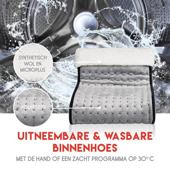 alpina Elektrische Voetenwarmer - Overhittebeveiliging - Binnenhoes Wasbaar - 3 Warmtestanden - Grijs