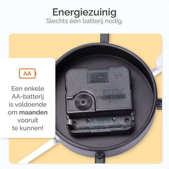 Goliving Wandklok Industrieel – Stil uurwerk – Moderne wandklok – Metaal – Ø 70cm – Zwart