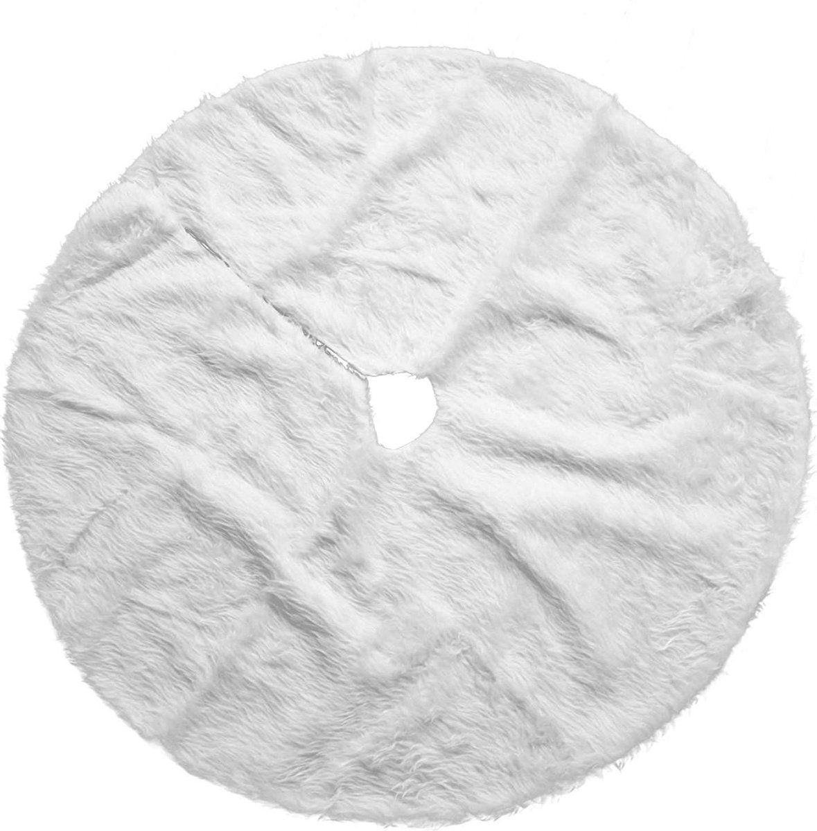 THE TWIDDLERS Ronde witte pluche kerstboomrok - kerstaccessoire sneeuweffect - Perfecte feestdecoratie voor uw kerstboom - 90 cm diameter - Past bij elke boom.