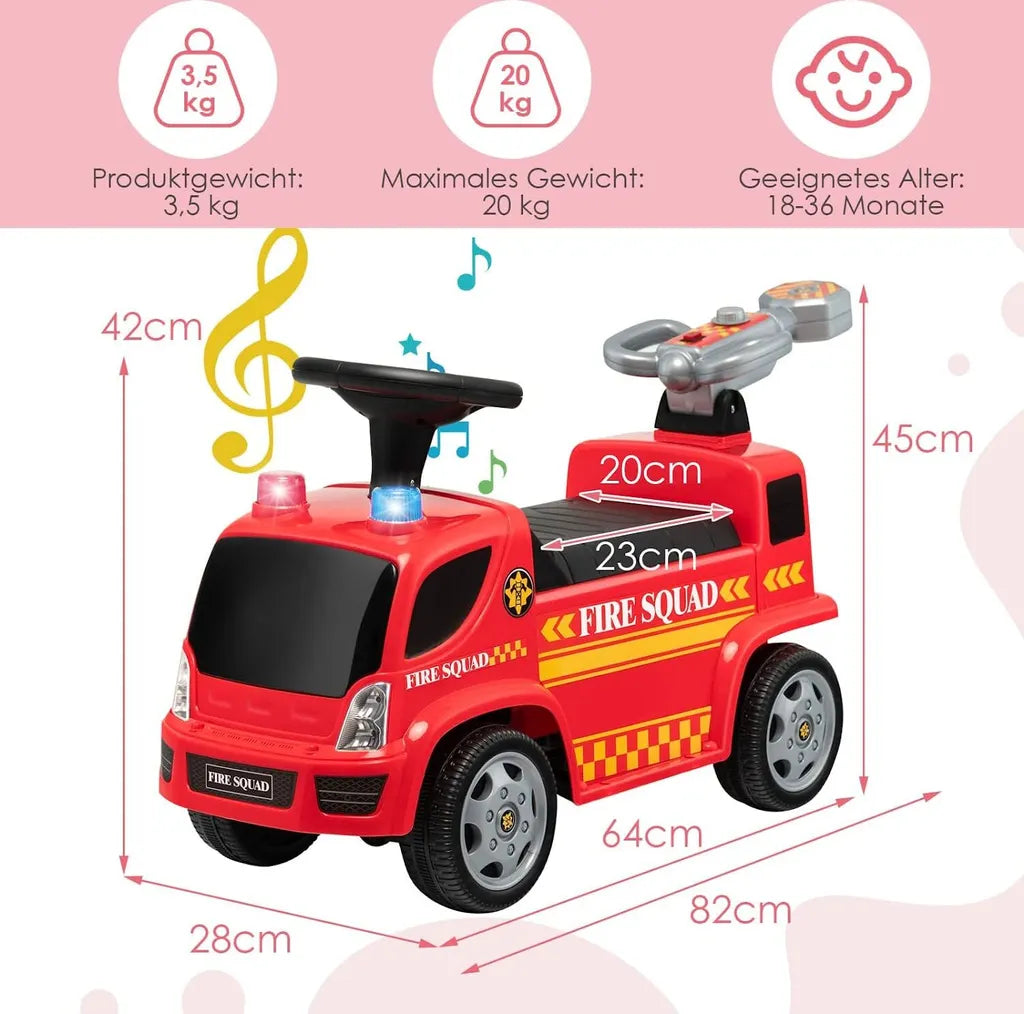 Coast Children's Fire Motor met zeepbelpistool voor kinderen van 18-36 maanden rood