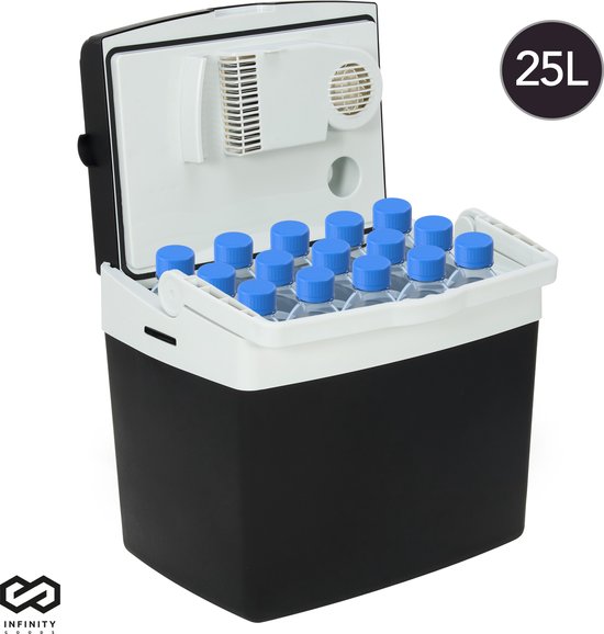 Infinity Goods Elektrische Koelbox - 25L - Coolbox - 12V en 230V - Frigobox - Koelen en Verwarmen - Zwart