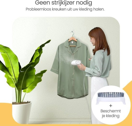 Goliving kledingstomer - Handstomer voor kleding/textiel/stof - Stoomstrijkijzer - Handstoomreiniger - Handstomer - Opvouwbaar - Incl. Reis-etui - Groen