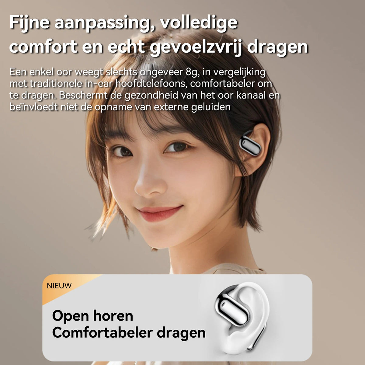 FITTEK YYK Q16 Pro AI Vertaal-Oordopjes - Zilvergrijs - Bluetooth 5.4, ANC, 40u Batterij
