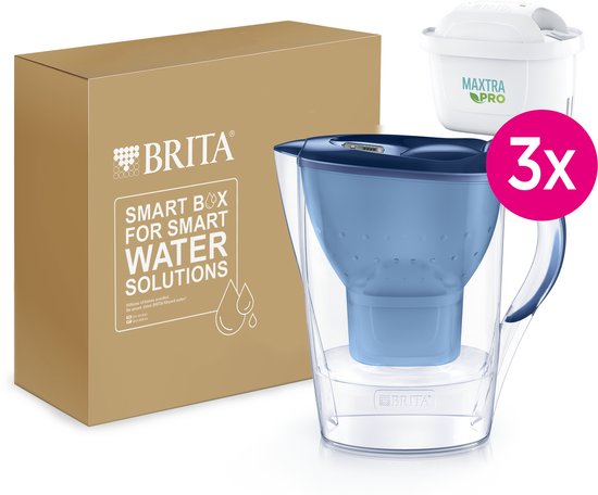 BRITA Waterfilterkan Marella Cool - 2,4L - Blauw - incl. 3 MAXTRA PRO Pure Performance waterfilterpatronen - Voordeelverpakking