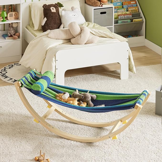 Kinderhangmat / Schommelstoel voor Kinderen met Veiligheidsstopper – 120x46x36 cm – Blauw