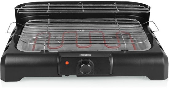 Elektrische Barbecue - Princess 112250 Elektrische BBQ met zijplanken - BBQ - 40x25cm - Met en zonder statief te gebruiken - Met zijplankjes - Ook te gebruiken als tafelgrill - 2200W