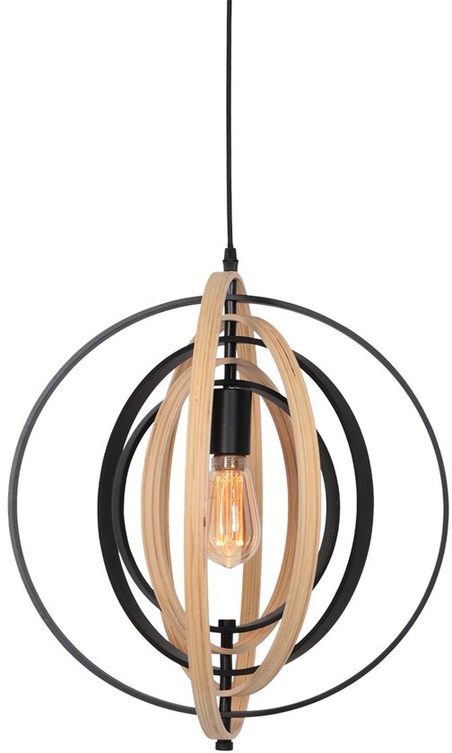 Anne Lighting - hanglamp - Muoversi - naturel - hout - Ø 45cm - E27 - 3491BE
