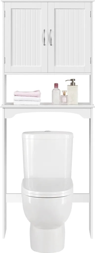 Yaheetech Badkamerkast 75 x 23 x 180 cm - Wit - Opbouwkast voor Toilet of Wasmachine met Verstelbare Plank