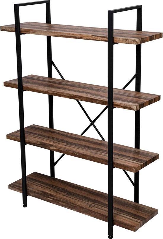Wandkast boekenkast Stoer - industrieel design - 140 cm hoog