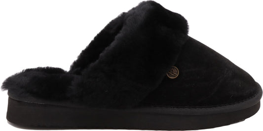 Alpacas Pantoffels Dames - Suède met Schapenwol Voering - Zwart - Maat 43 - 28 cm