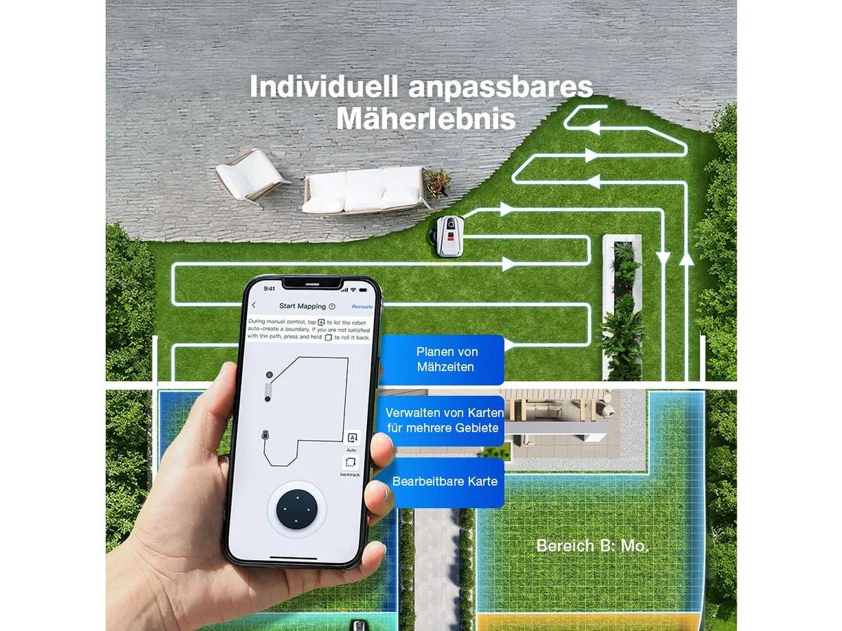 Ecovacs GOAT A1600 LiDAR PRO Robotmaaier - Inclusief Accu en Laadstation - Maait tot 1600 m²