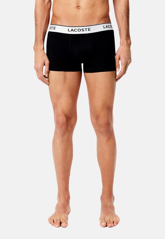 Lacoste 3-Pack Trunks Heren Boxershorts - Zwart - maat M - Slim Fit Stretchkatoen