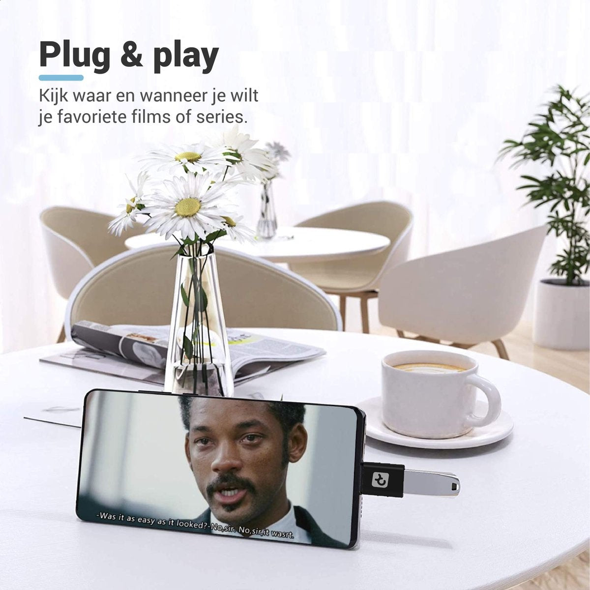 Teeco USB C naar USB A Adapter - 2 Stuks - Hub voor Macbook - 10Gbps - Zwart