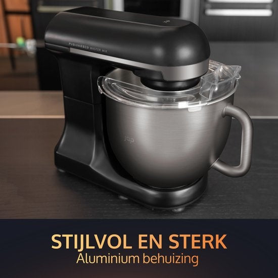 JAP Appliances Mastermix - Keukenmachine (1000W) - Keukenrobot met 6 snelheden en pulse-functie - Mixer met 5.7 liter mengkom - Inclusief pannenlikker - Mat zwart
