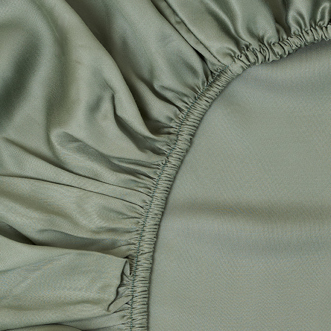 Sjumo Hoeslaken Tencel™ Sateen - 160x200 cm - Sage Green
