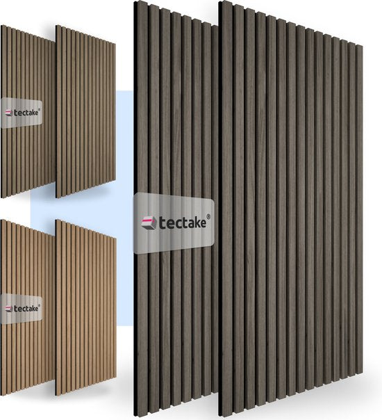 Tectake Akoestische panelen Sonic Wall - 2 stuks - Ebbenhout - 120x60x2,1cm