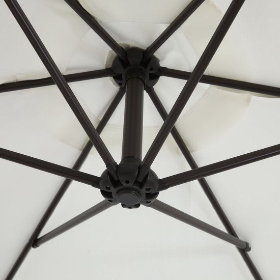 AXI Dion Zweefparasol Ø 300cm Eikenlook/beige – Gepoedercoat frame met kruisvoet