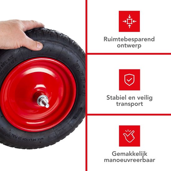 Toolland Kruiwagen, 85 liter, bouwpakket, ideaal voor het transport van uiteenlopende materialen, robuust en roestbestendig, eenvoudige montage, gegalvaniseerd staal, pneumatisch wiel, 12 kg
