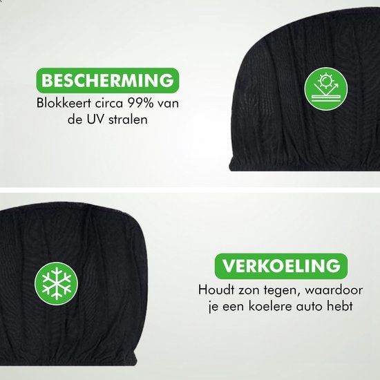 Travelhawk Zonnescherm Auto Baby - 2 Stuks - Zonwering Auto - UV Protectie voor Baby en Kind - Zonwering Zijruiten - Zwart