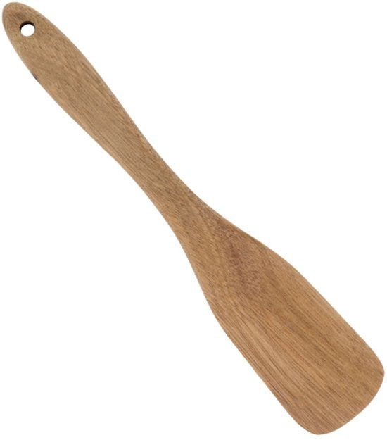 alpina Houten Spatel 30 cm - Acaciahout - Ergonomisch Ontwerp - Geschikt voor Dagelijks Koken en Bakken - Duurzaam en Eenvoudig te Reinigen - Met Ophanghaak - Bruin