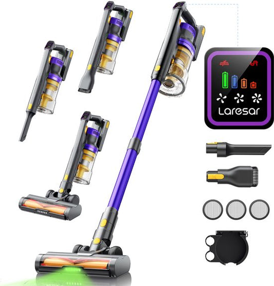 Laresar X11 - Steelstofzuiger Draadloos - Steelstofzuiger Zonder Zak Op Accu - 550W - 55000PA - 2 in 1 - Ook Als Kruimeldief