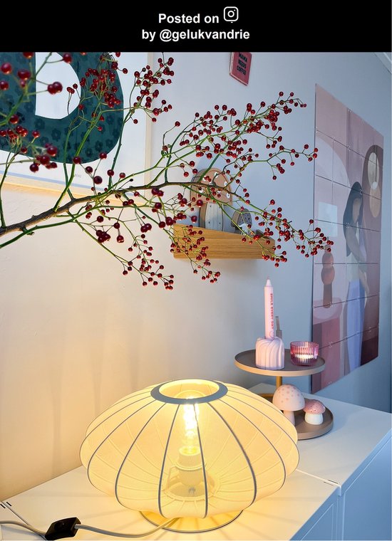Lucide CORINA - Tafellamp - Ø 40 cm - 1xE27 - Beige - Japandi