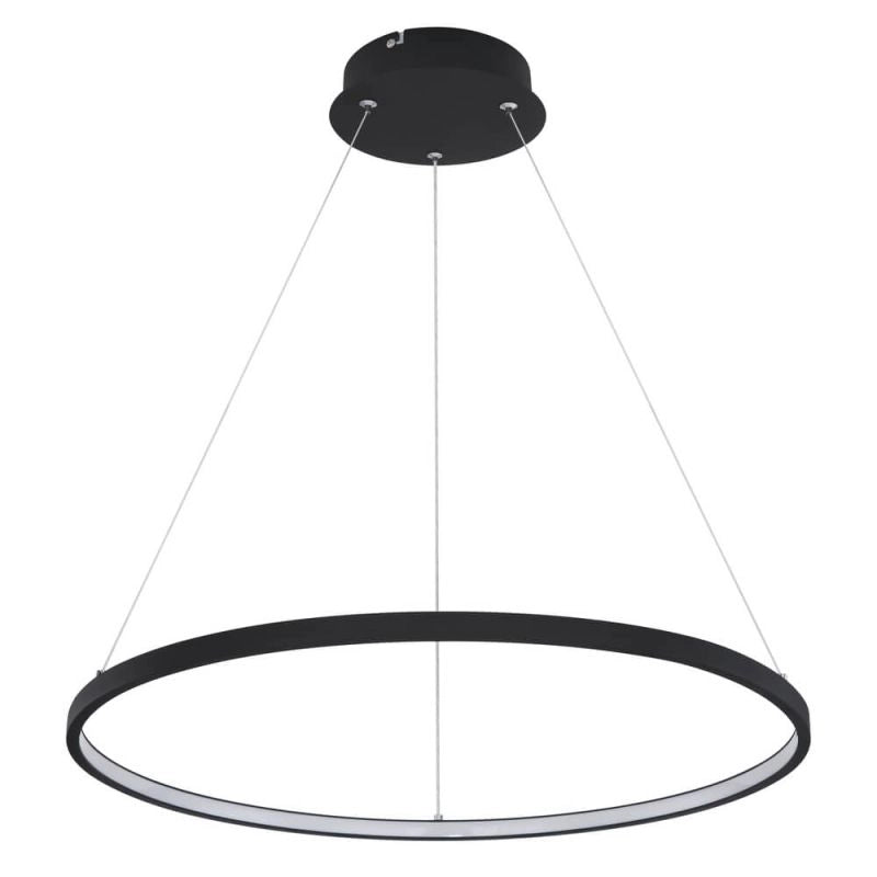 Globo Ralph LED Hanglamp – Ø60 cm – Zwart – Dimbaar – 3 Ringen – 57W – 3000K