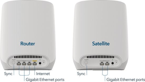 NETGEAR Orbi RBK762S - Mesh WiFi - WiFi Versterker - WiFi 6 - 5400 Mbps - Tri-Band - 2-Pack