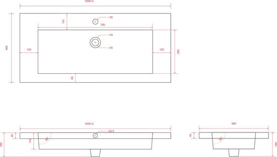 Mirlux Badkamermeubel Warm Eiken 100 cm - Wastafel Wit - Badmeubel set - Wastafelmeubel Warm Eiken