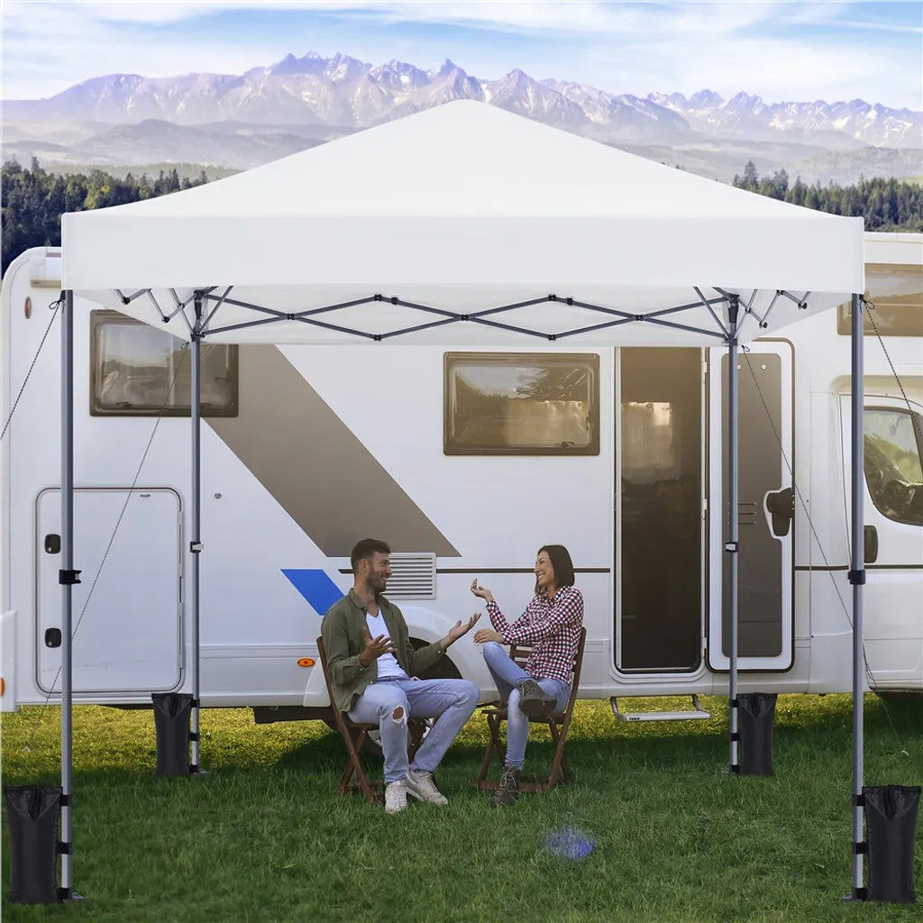 Yaheetech Opvouwbare Partytent 3 x 3 m - Wit - Pop-up Paviljoen met UV50+ Bescherming
