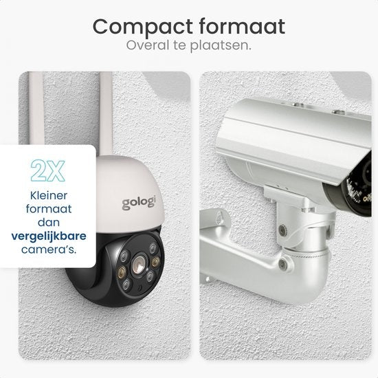 Gologi outdoor camera - Buiten camera met nachtzicht - Beveiligingscamera - IP camera - Security camera - 4x Digitale zoom - 3MP - Met wifi en app