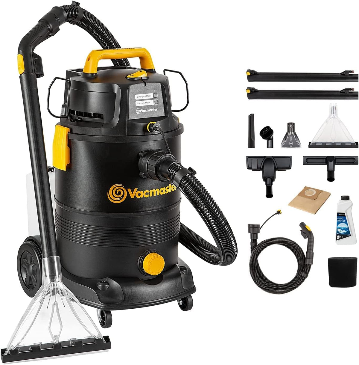 Vacmaster VK1330PWR 3-in-1 tapijtreiniger en nat- en droogzuiger - 1300 W - 30 liter - Zwart