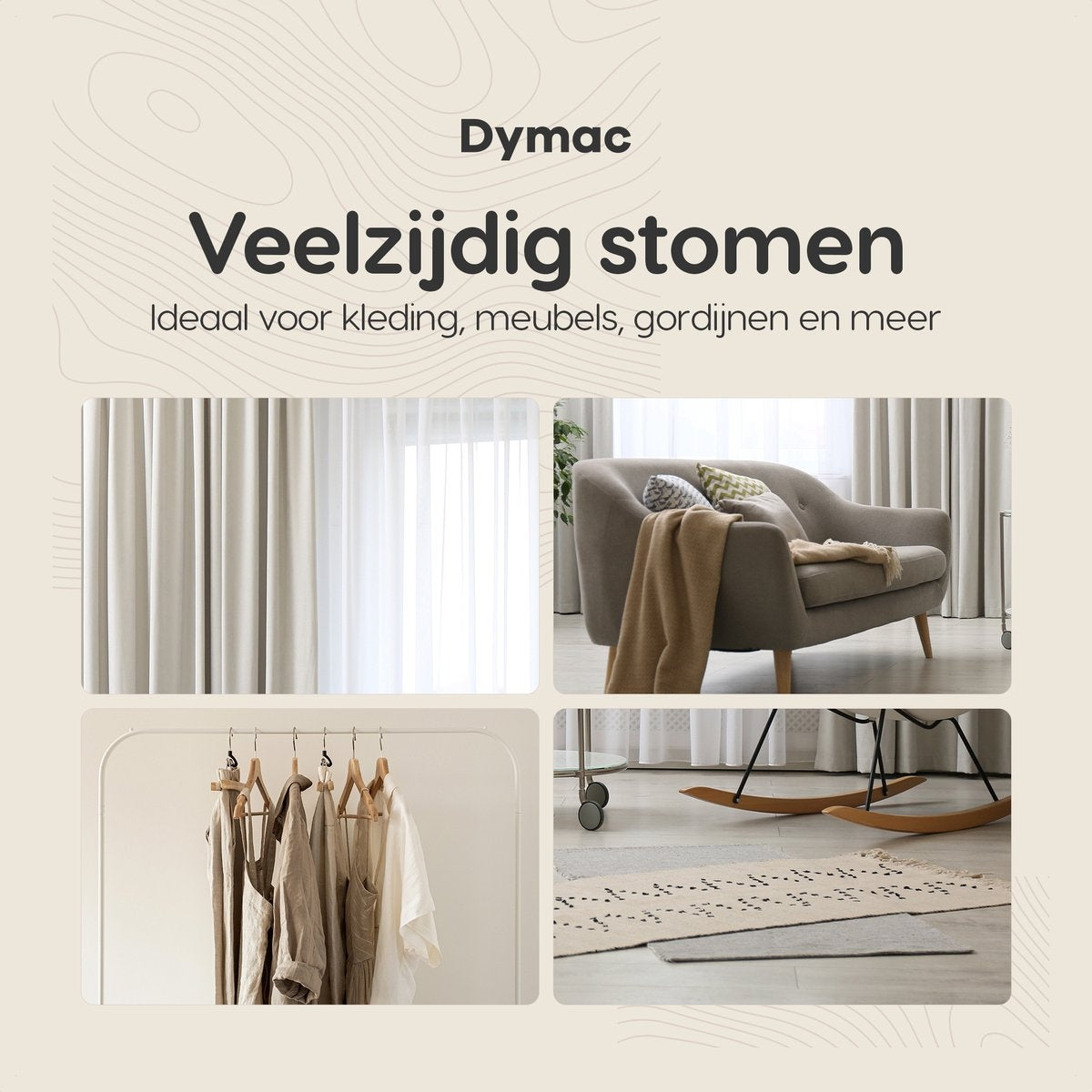 Dymac SilkSteam Fusion Kledingstomer – Stoomreiniger – Stoomapparaat Kleding en Meubilair – Handstomer – Kleding Stomer - Inclusief Pluizenborstel