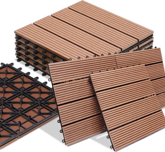 WPC Vlondertegel - Klassiek Insteeksysteem 30x30cm - Terracotta
