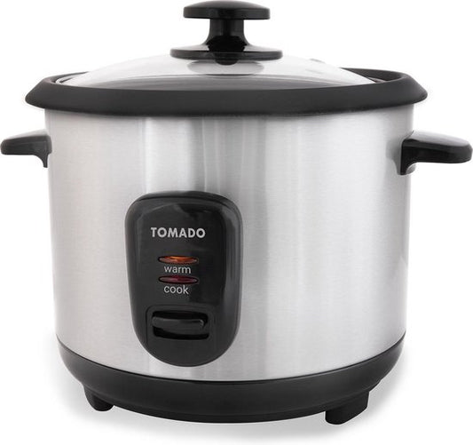Tomado TRC1001S - Rijstkoker - 5 porties - 1 liter inhoud - Warmhoudfunctie - Anti aanbaklaag - PFAS vrij - RVS design