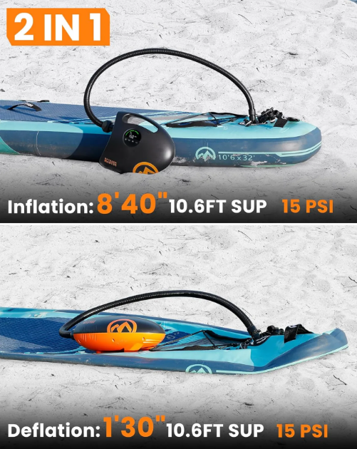 OutdoorMaster Shark 2S hogedruksupluchtpomp - Zwart & Oranje - 20 PSI