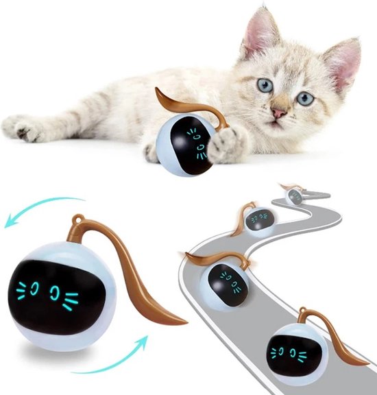 Otiume Interactieve Kattenbal – Zelfrollend – USB Oplaadbaar – Speeltje