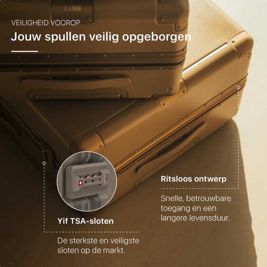ONYX Hybrid Pro Check-in Koffer Large 100 Liter - Gerecycled Polycarbonaat en Ritsloos Design - Reiskoffer met TSA slot en Spinner wielen - Desert Clay