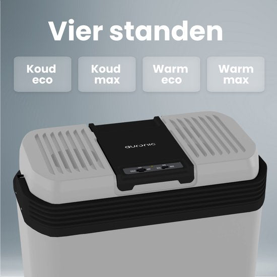 Auronic Koelbox Elektrisch 12V en 230 volt - 20L - Camping Koelkast - Auto - Koelen en Verwarmen - Frigobox - Lichtgrijs
