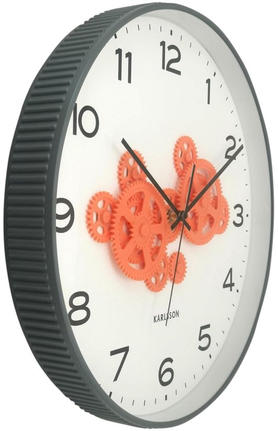 Karlsson Wandklok Open Gear - Grijs - 40.8x40.8x40.8cm - Wandklok Modern