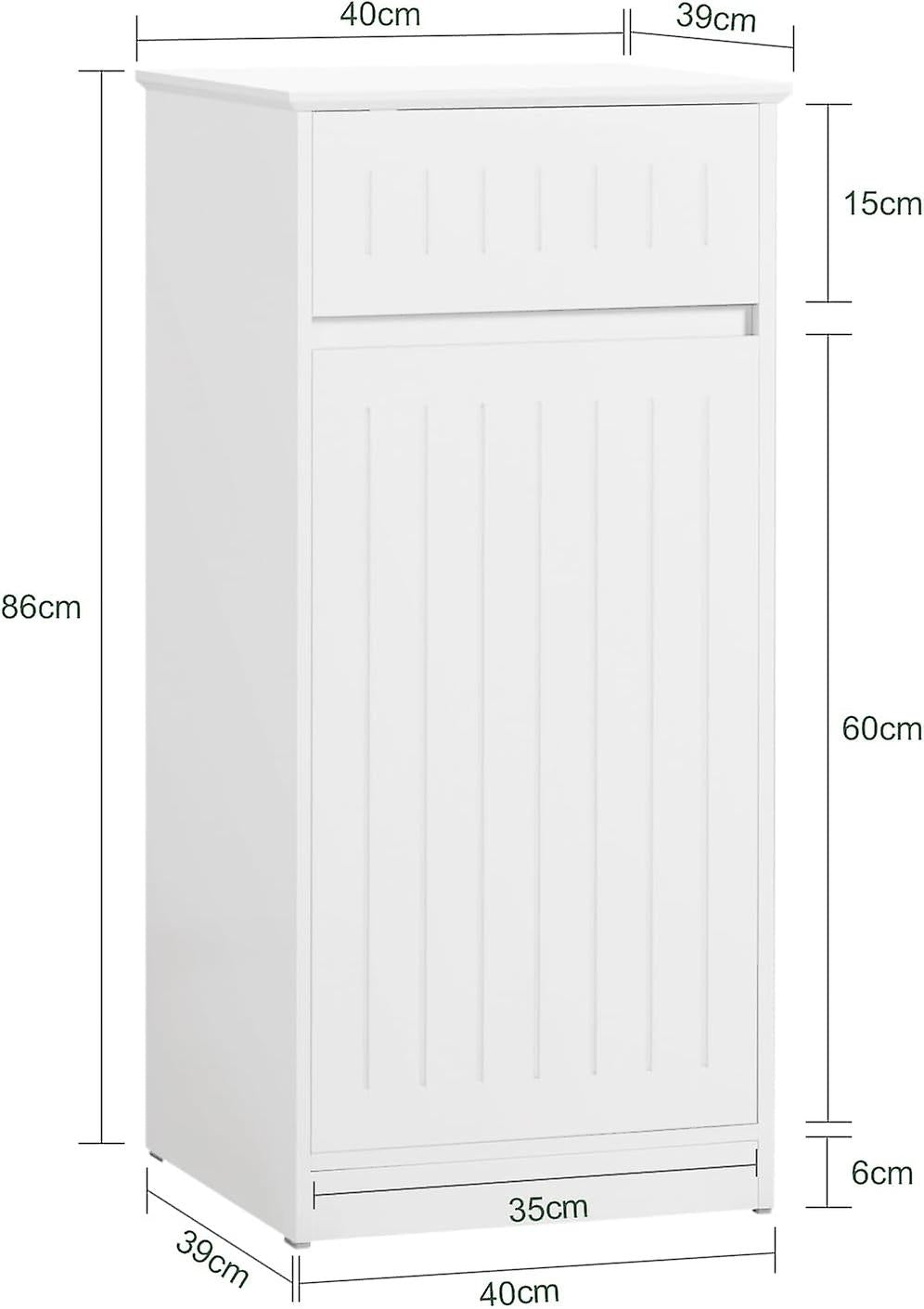 SoBuy - Laundry Cabinet - 40 x 39 x 86 cm - Wit