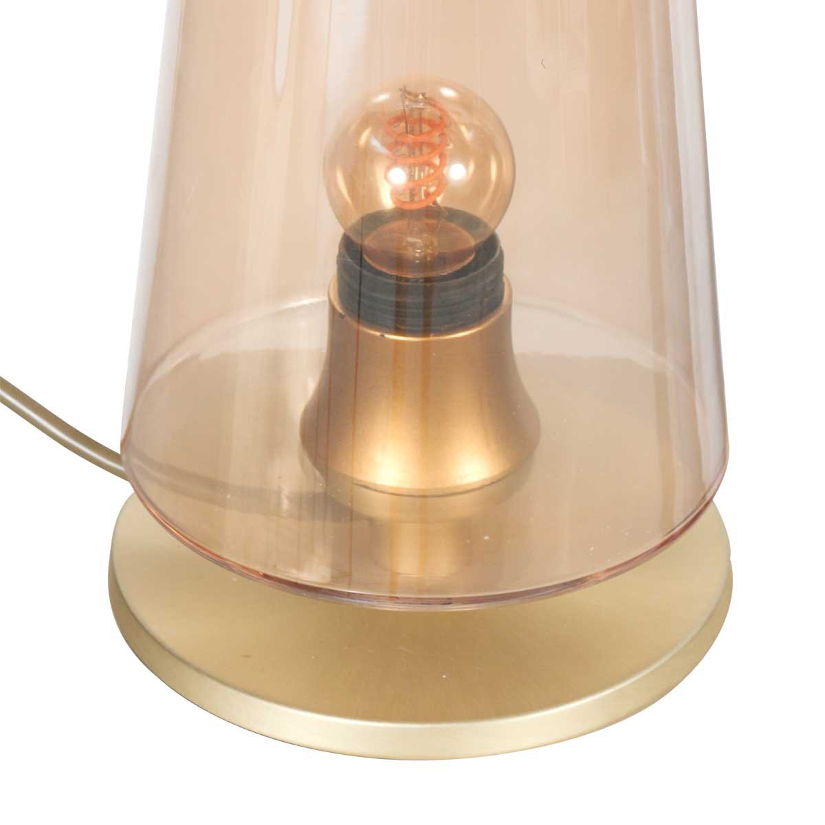 Tafellamp Ancilla 3103ME Messing E27 fitting Touch on/off - Klassiek design van Steinhauer - Gemaakt van metaal, glas en elektronica - 180 cm snoer - Voor binnen gebruik