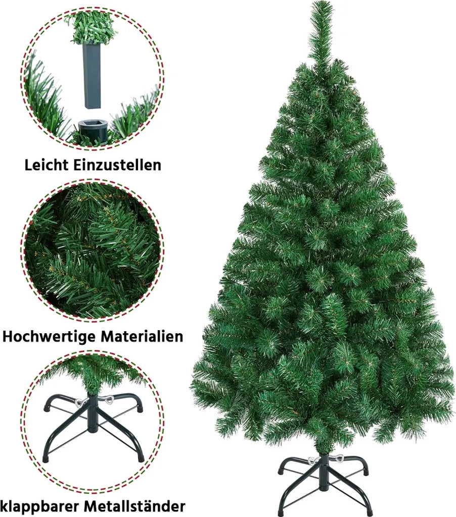 Yaheetech Kunstkerstboom 124 cm met Inklapbare Voet, Groen